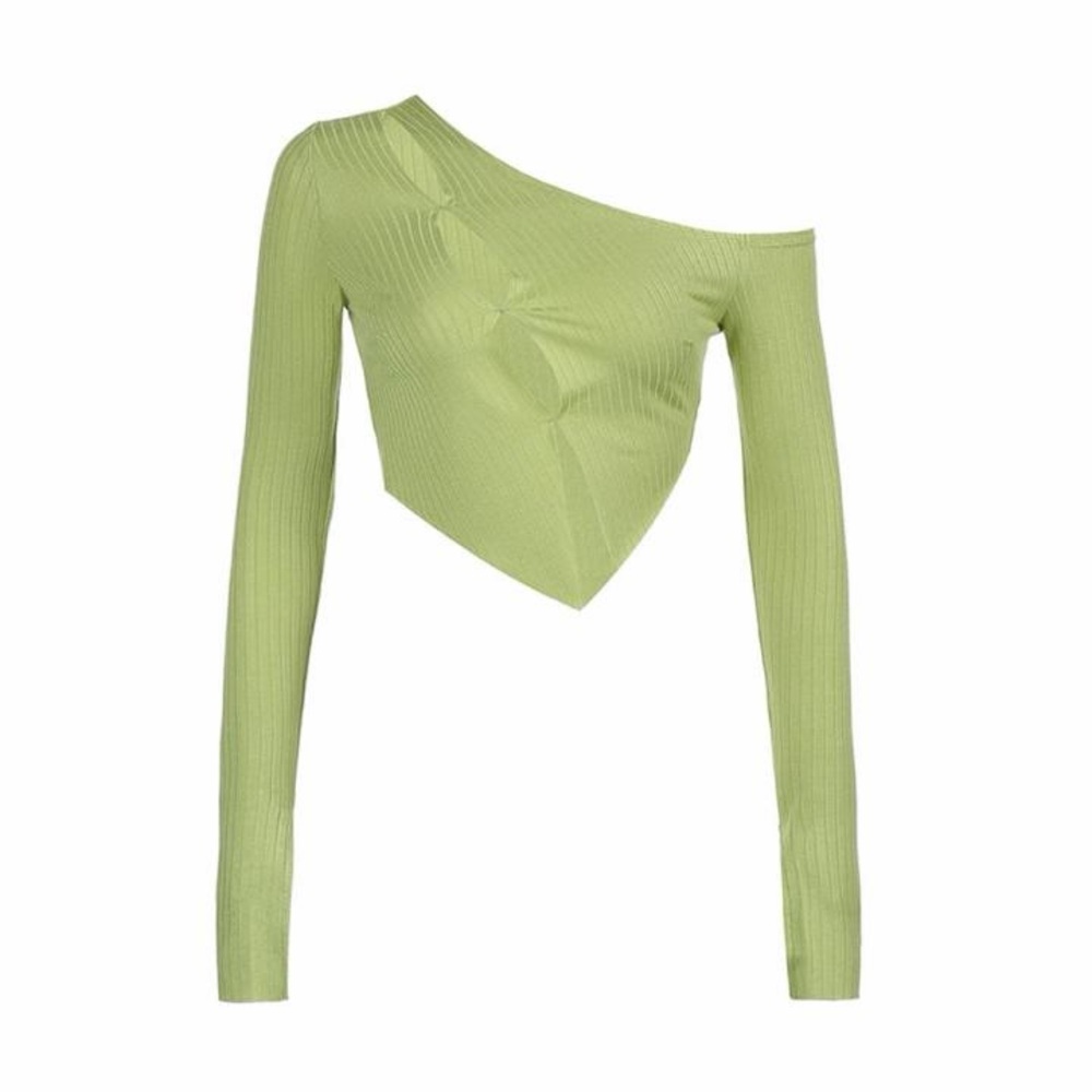 NWT Solado Asymmetrical Lime Green Cutout Blouse
